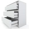 White Chest of Drawers 80 CM 3S TV Cabinet Furniture for Living Room Bedroom Loft