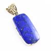 Natural Lapis Lazuli Gemstone 925 Sterling Silver Gift Two Tone Pendant 2'' O1g14