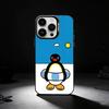 Cute Art Pingu Penguin Phone Case For iPhone 17,16,15,14,13,12,11 Plus,Pro Max,XS,Colored silver phone case