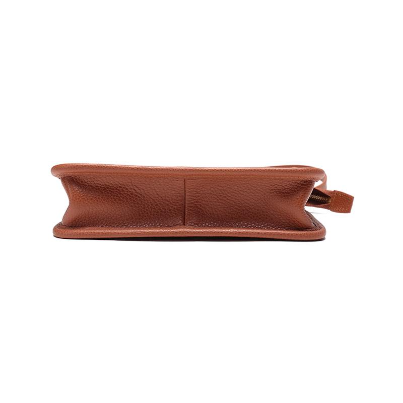 Longchamp Le Foulonné 20 Leather Solid Color Zipper Shoulder Crossbody Bag Small Women bags Light-Red-Brown 10138021121