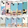Милый мультяшный чехол для телефона с собакой, кошкой, машиной для iPhone 17 Air 16 Plus 13 15 14 12 11 Pro MAX 7 8 SE, мягкий ТПУ, ударопрочный чехол Funda