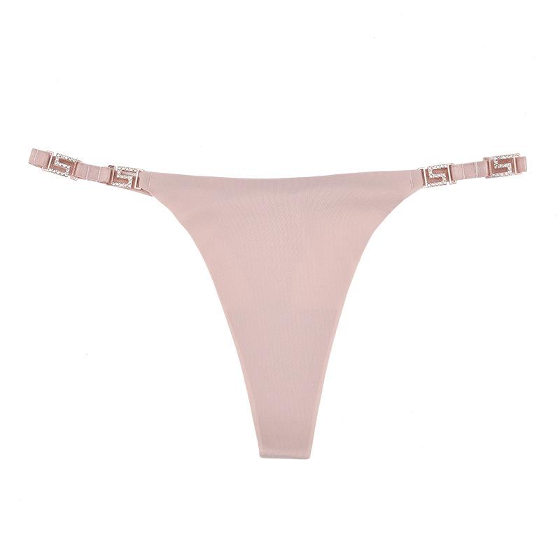 Women Sexy Panties Low-waist Diamond Chain Underwear Metal Decoration G String Thong Female Temptation Lingerie Intimates