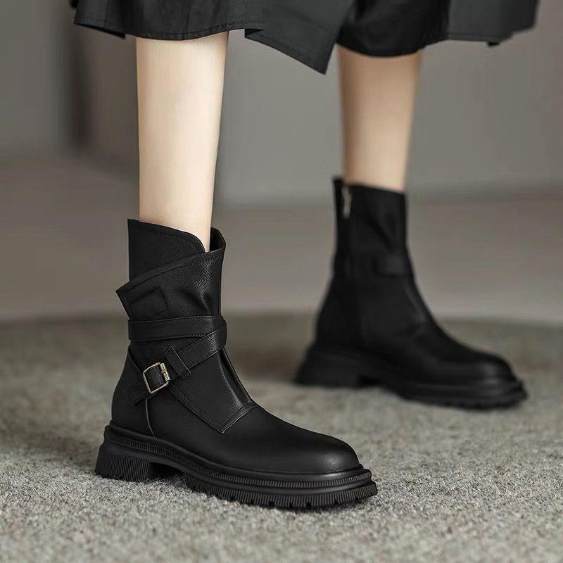 Настоящая мягкая кожа ретро интернет знаменитости платформа вестерн ковбойские сапоги рыцарские сапоги женские короткие сапоги