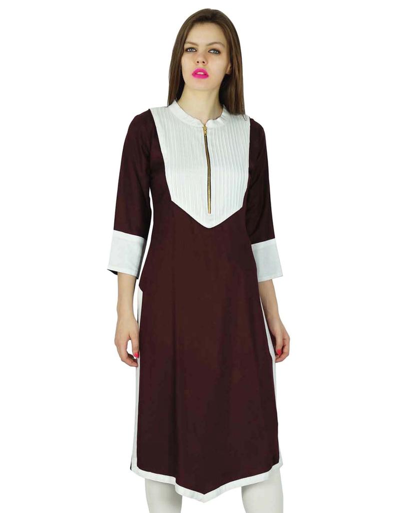 Phagun Дизайнерская индийская искусственная кожа красная однотонная повседневная курта женская курти топ туника