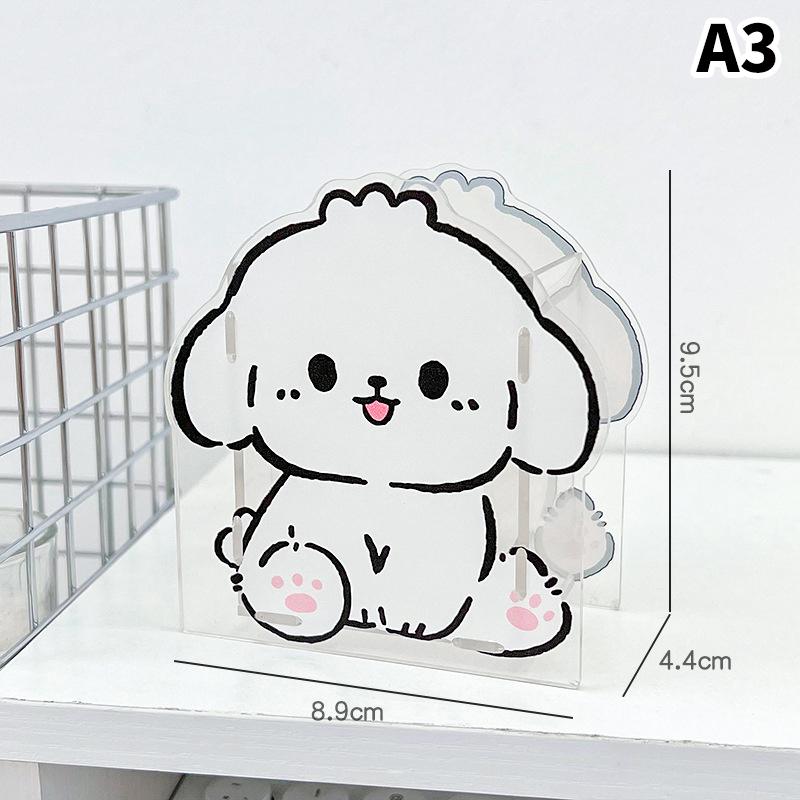 Акриловый контейнер для ручек с милым щенком, прозрачные держатели для ручек для студентов, настольный органайзер для канцелярских принадлежностей, ведро для хранения