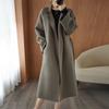 Double-sided Cashmere Coat Women's Medium and Long Over-knee Loose Large-size Woolen Coat Autumn and Winter New High-end Sense