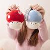 10Cm Cute Mushroom Plush Pendant Stuffed Soft Colorful Plant Emotion Face Pearls Chain Keyring Fashion Accessory Gift