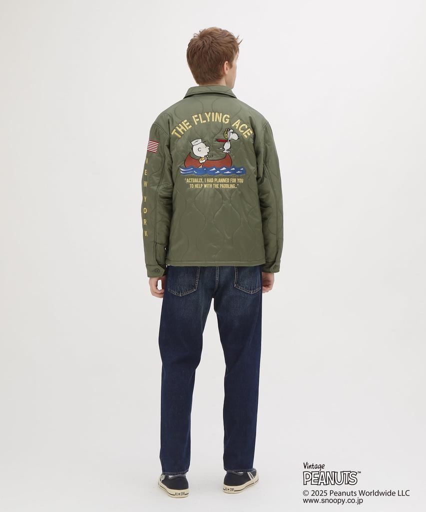AVIREX Quilt Jacket Flying Ace Peanuts Men L 401 Sage 783-5252045