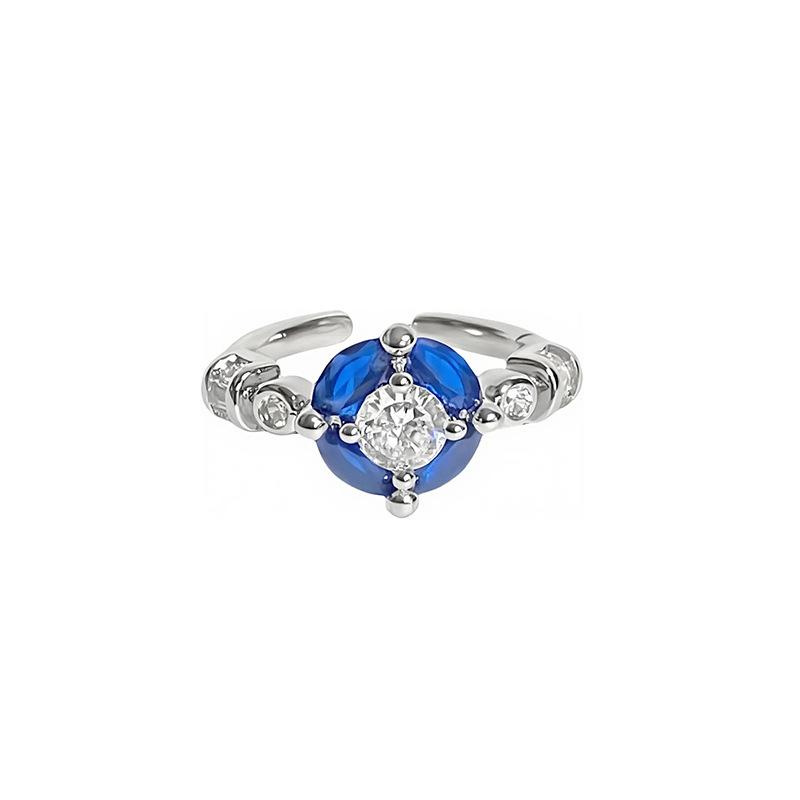 Color Treasure Sunflower Smart Sapphire Super Flash Zircon Ring Women'S Niche Design Light Luxury High-End Ring
