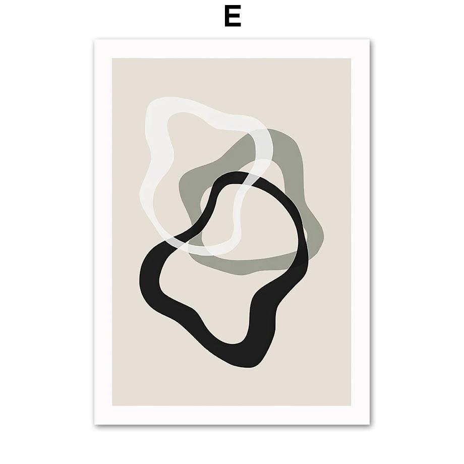 Лунное дерево лист геометрическая кривая линия ботанические современные постеры и принты настенная живопись на холсте Декор фотографии для гостиной