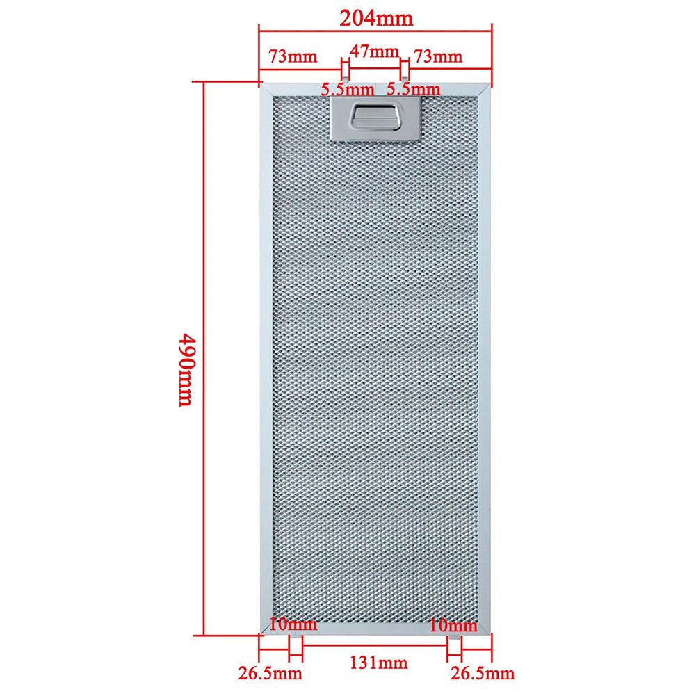 For Orbegozo-Compatible Kitchen Range Hood Grease Filter Aluminized Five-Layer Design 204X490mm Model 11126329