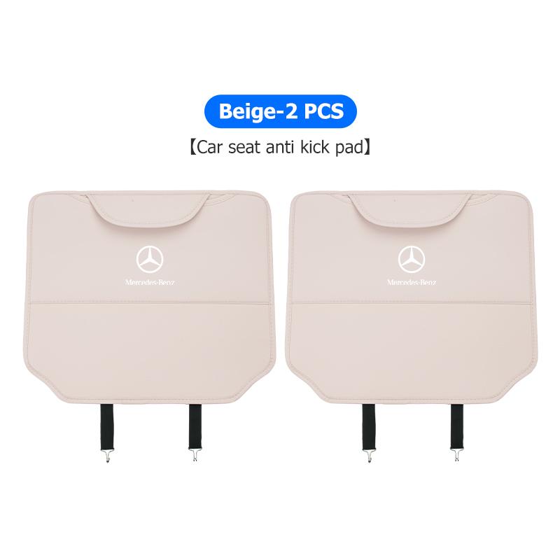 FA03Car Anti-kick Pad Leather Seat Back Protector Anti Scratch Pad For Mercedes Benz W202 W212 W126 W140 W168 W177 CLS GLE GLC GLS