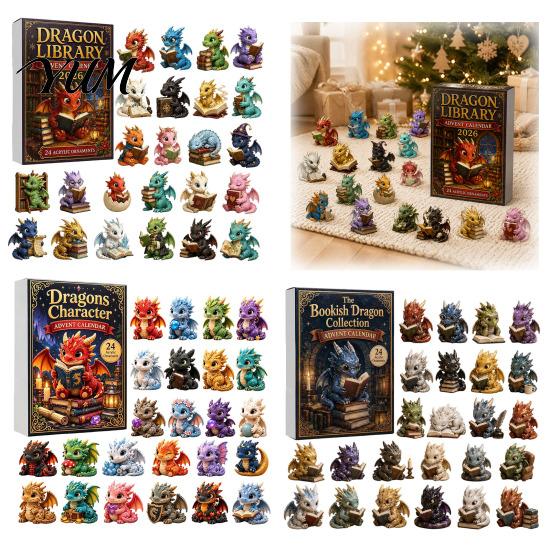 Cute Dragon Gift Sets Advent Calendar 2026, 24 Day Bookish Christmas Countdown with Mini Acrylic Dragons, Fantasy Book Lover for Adults, Teens,