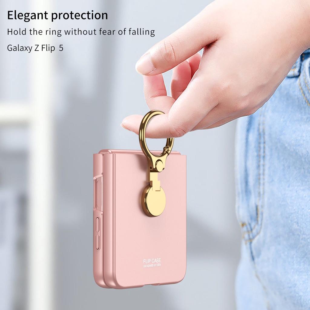 Модный складной чехол для телефона с трехмерной подставкой для Samsung Galaxy Z Flip 5, ультратонкая пленка, встроенный защитный чехол