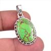 Подарочный кулон из чистого серебра 925 пробы с натуральной зеленой медью и бирюзой 1,5 дюйма f5D88