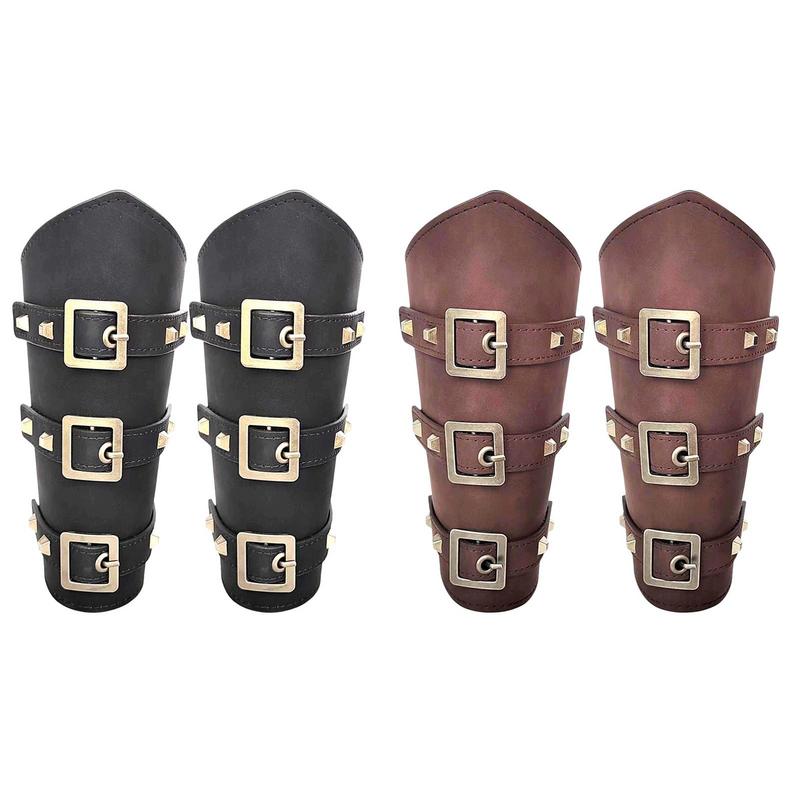 Панк хип-хоп косплей кожаная броня рука викинг браслеты пиратский рыцарь перчатка наруч наручи аксессуары