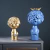 Nordic Flower Head Character Resin Adornments Home Livingroom Desktop Figurines Crafts Office Coffee Table Ornaments Decoration