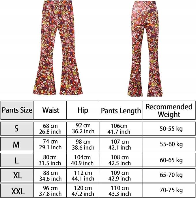 Chengjia Hippie Carnival Costume - Pants + Accessories Size S