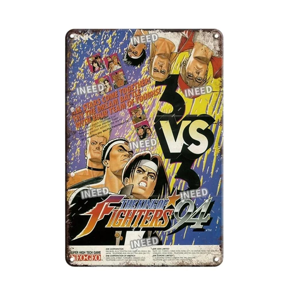 Vintage King Of Fighters Metal Tin Sign  Classic KOF Game Poster Retro Gamer Room Decor  Wall Art Plaques for Home Decor