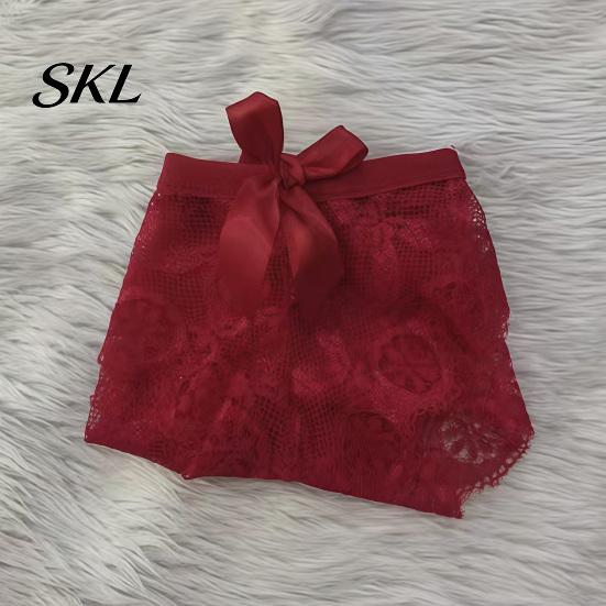 Seamless Lace Thong Women's Sexy Sheer Thong, Cheeky See Through Underwear, Women Underwear High Waist T Back Stretch Panties with Bow Breathable