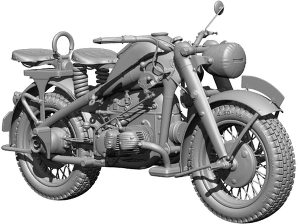 Sol Model Военный мотоцикл KS750 времен Второй мировой войны Немецкий Набор для 3D-печати MM903 1/24 (Мотоцикл)