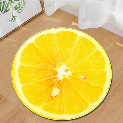 Круглый ковер с 3D-принтом фруктов, коврик для ванной, гостиной, спальни, декор, нескользящие коврики для прихожей, кухонный коврик