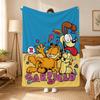 A fat yellow cat cute Garfiel Throw 240g flannel blanket, suitable for sofas, beds, offices,  exquisite gift blankets