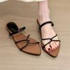 Темпераментные шлепанцы с открытым носком и острым мысом, два способа носки, крутые, женские, 2025 новые модели, с юбками, сандалии с перекрестными ремешками