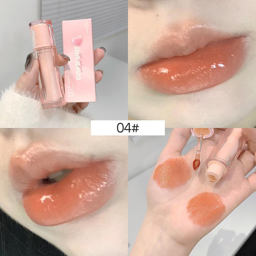 SHAQINUO Sweet Rouge Гидролюминесцентная помада для губ с эффектом ледяного полупрозрачного зеркала, увлажняющая высококачественная помада для губ с медовым эффектом и отбеливающим эффектом