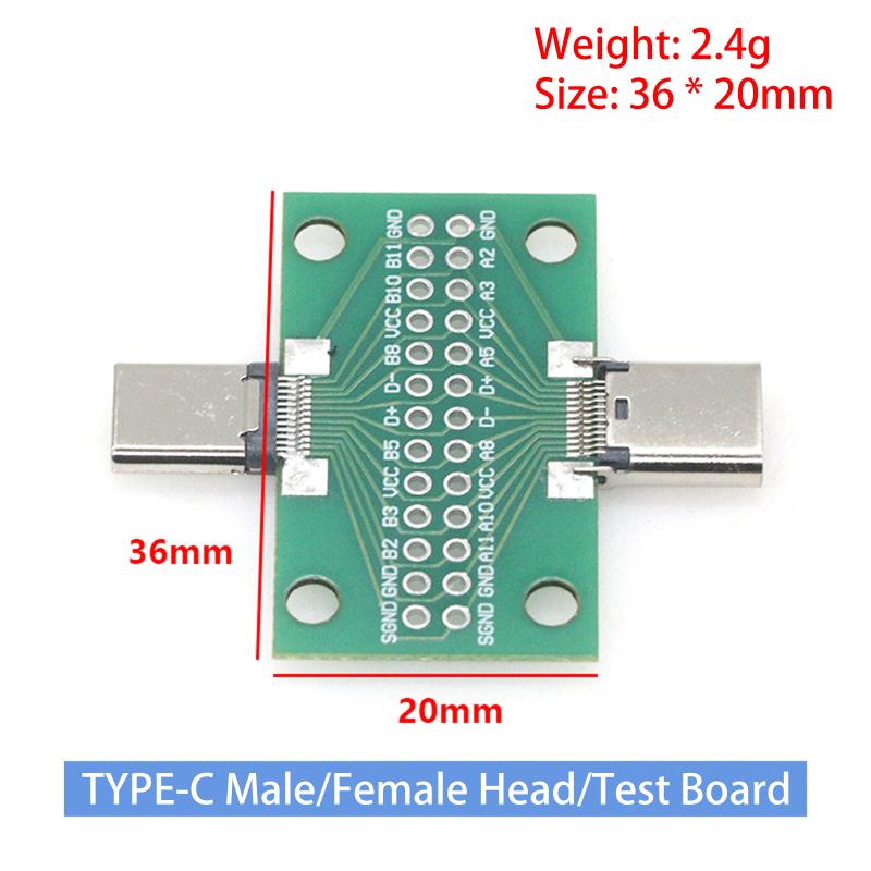 Адаптер USB Type-C 3.1 24-контактный "папа" - "мама" для эффективного подключения на печатной плате