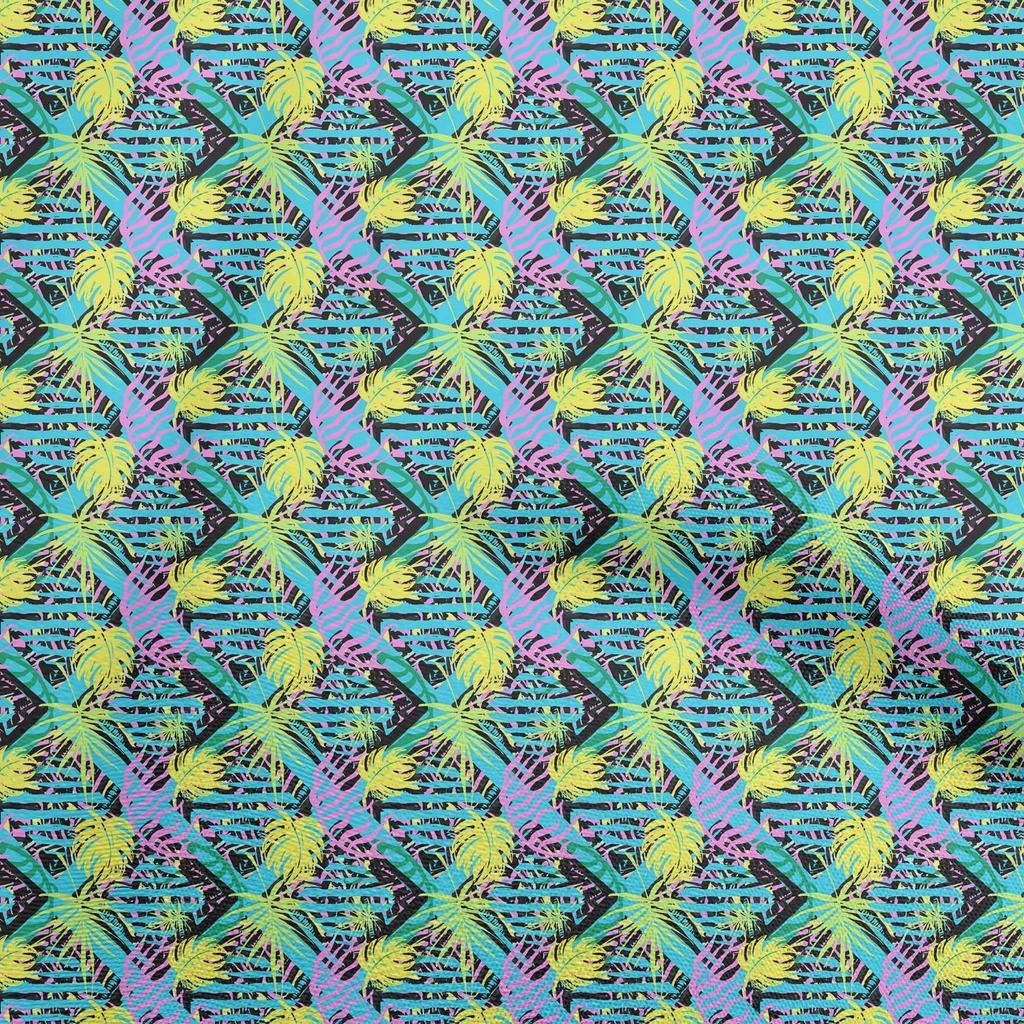 oneOone Cotton Flex Dark Magenta Fabric Tropical Dress Material Fabric Print Fabric By The Yard 40 Inch