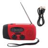 Emergency Solar Hand Crank Dynamo AMFMWB Weather Radio LED Flashlight Charger Red