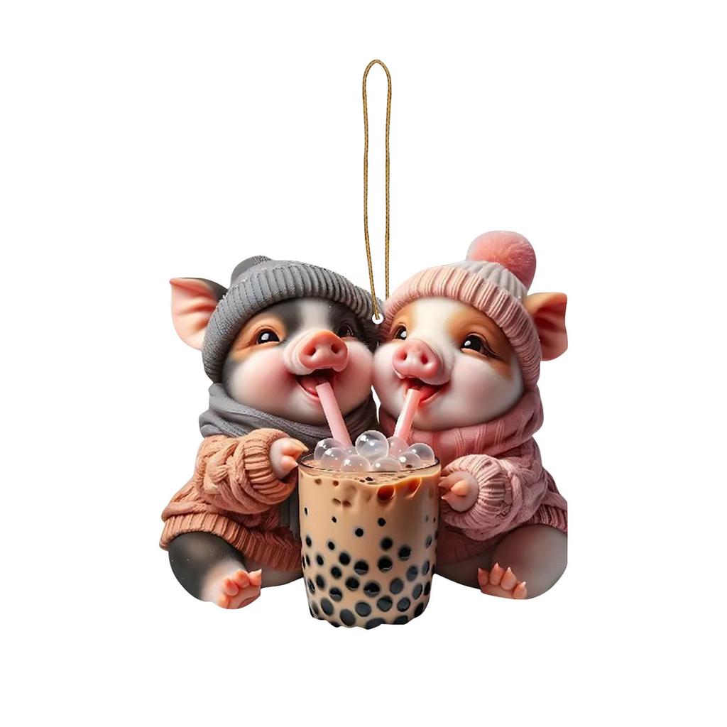 Интересная акриловая бирка с поросенком, бирка для ключей от машины, модная забавная свинья, декоративная подвеска, украшение, 1 шт., лучший подарок для друзей