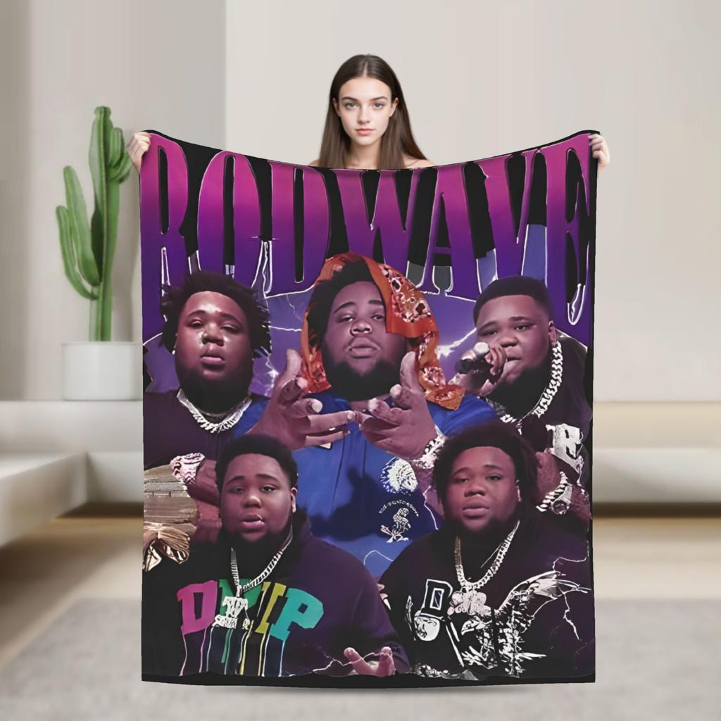 Rapper rod wave Blanket Decorative Flannel Bedding Throws For Couch Bed Super Warm Custom Quality Bedspread Gift