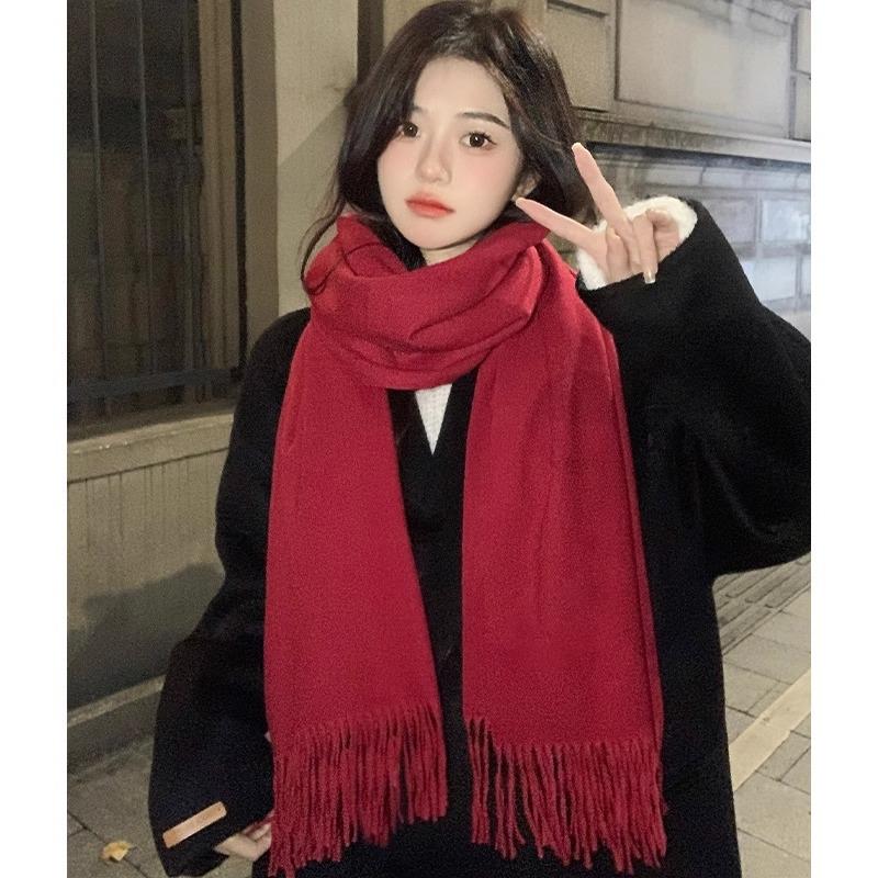Luxury Winter Wool Scarf Women Cashmere Warm Pashmina Brand Foulard Female Shawls Wraps Thick Soft Bufanda Scarves Stole 2025