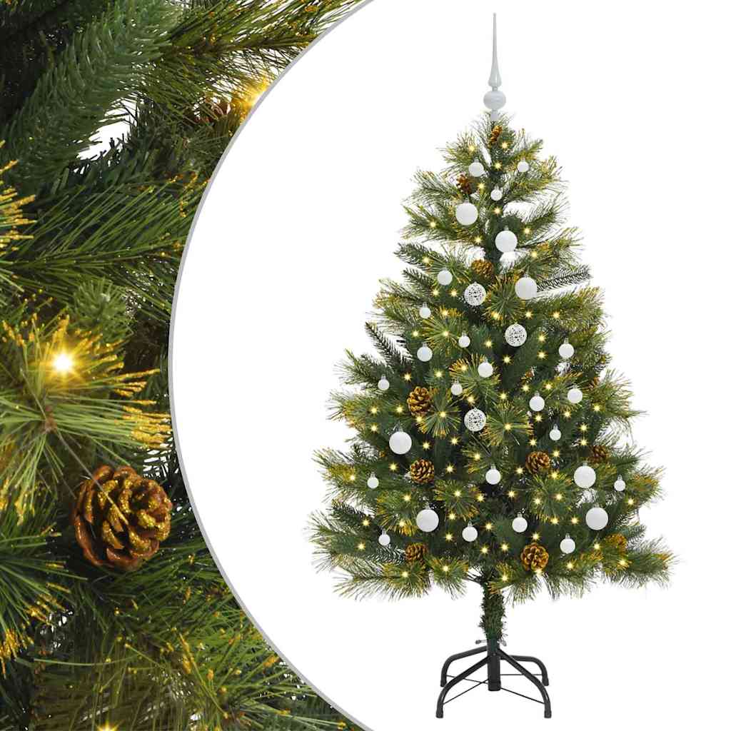 Artificial Foldable Christmas Tree with Pine Cones 150 cm
