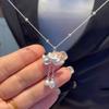 Ожерелье с кисточкой и лотосом для женщин Элегантный кулон-лотос и плод лотоса Минималистичное роскошное ожерелье Маленькая партия