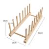 Multifunctional Drain Rack Wooden Plate Rack Dish Rack Kitchen Organizer for Plates/Cutting Boards/Plates/Cups/Pot Lid