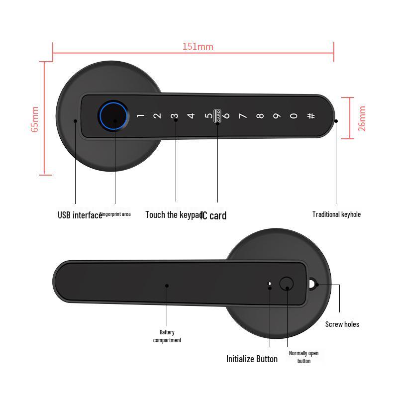 Умный Bluetooth-замок для дверей с отпечатком пальца Graffiti для внутренних деревянных дверей – Настраиваемый