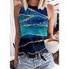 Летние красивые полосатые 3D-принты майки женские повседневные уличные свободные жилеты с круглым вырезом без рукавов женские майки