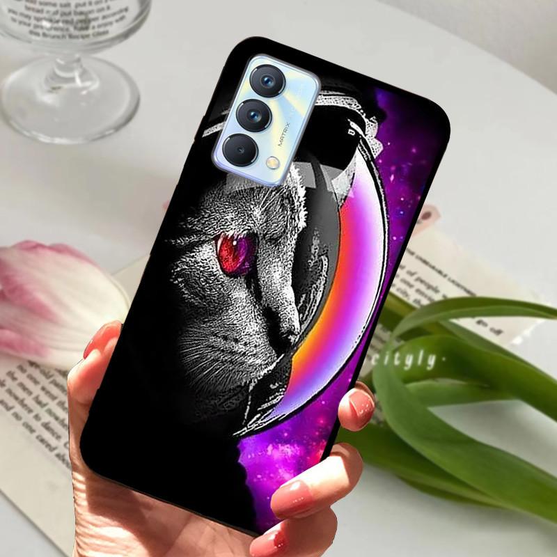Для чехла Realme GT Master Case Edition Животные Мультфильмы Мягкий Силикон Funda для Телефона Realme GT Master Explorer Чехол Черный Coque