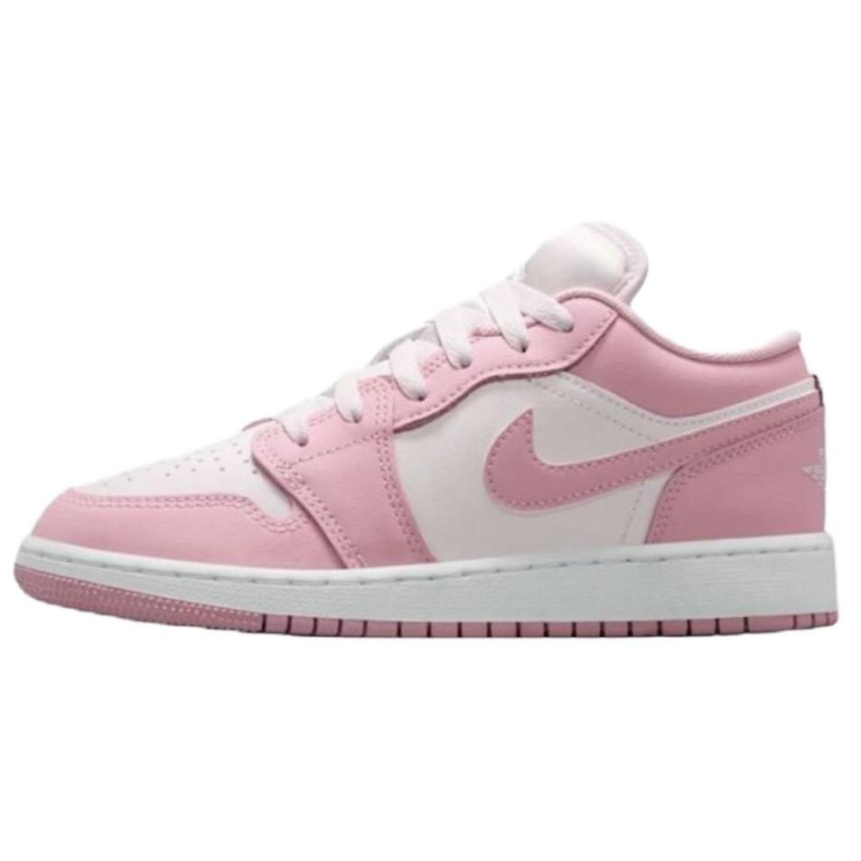 Jordan Женские низкие баскетбольные кроссовки Air Jordan 1, розово-фиолетовые, модель 553560-614(Team82-)