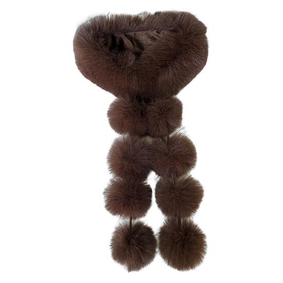 Faux Fur Scarf with Magnetic Closure Solid Color Soft Plush Design Scarf Wrap Windproof