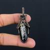 Orthoceras Fossil Gemstone Чистая медная проволока Обернутая ювелирная подвеска ручной работы