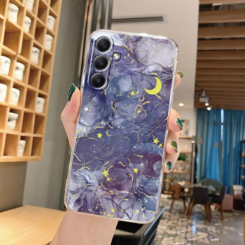 Модный мягкий прозрачный силиконовый чехол с мраморным узором для Samsung A55 A35 M35 M34 S24 Xiaomi Redmi Note 13 Pro 13C, противоударный защитный чехол для камеры