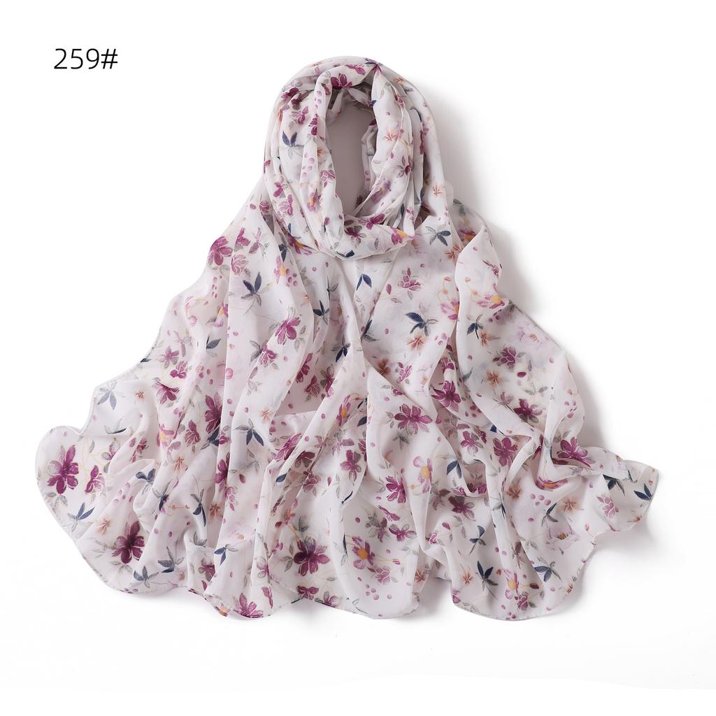 Fashion Scarf Solid Muslim Women's Hijab Scarves Chiffon Hair Ball Turban Ladies Hijabs For Head Female Long Wraps Headscarf