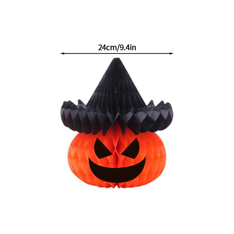 Halloween Decoration 3D Honeycomb Ball Pendant Party Background Wall Hanging Accessorie Halloween Pumpkin Spider Ghost Ornament