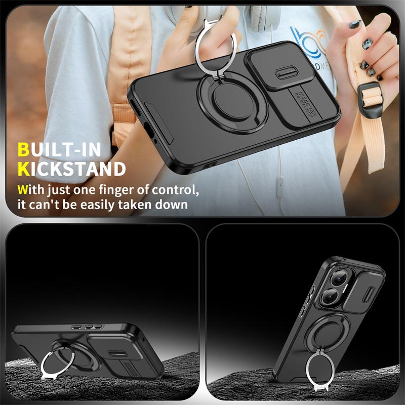 Funda For Xiaomi Poco F7 5G Case Shockproof Armor Magnetic Holder Ring Case For Poko Little F7 F 7 7F PocoF7 Lens Protect Cover