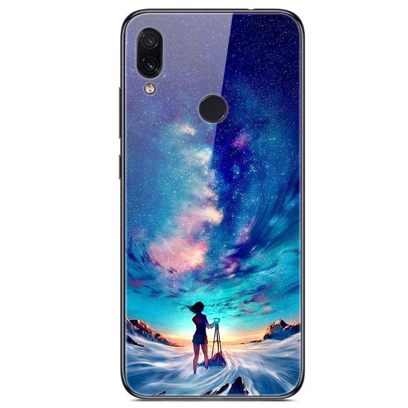 For Xiaomi Redmi Note 7 Case Tempered Glass Hard Back Cover For Xiomi Redmi Note7 Phone Cases Soft Bumper On Redmi 7 7A Redmi7