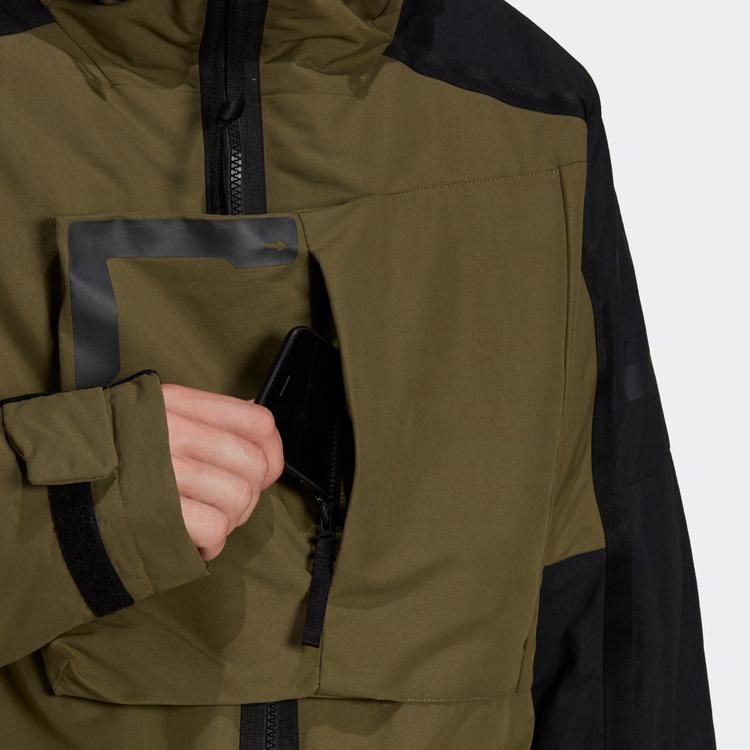 adidas Повседневная спортивная куртка на молнии с капюшоном и длинным рукавом из хлопка для мужчин, зеленая куртка H48576